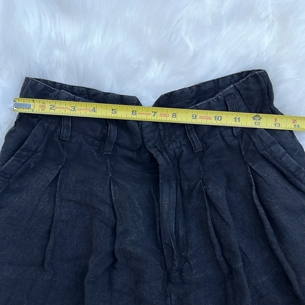 NWOT Free People Calla Linen Trouser Shorts Size 2 Black